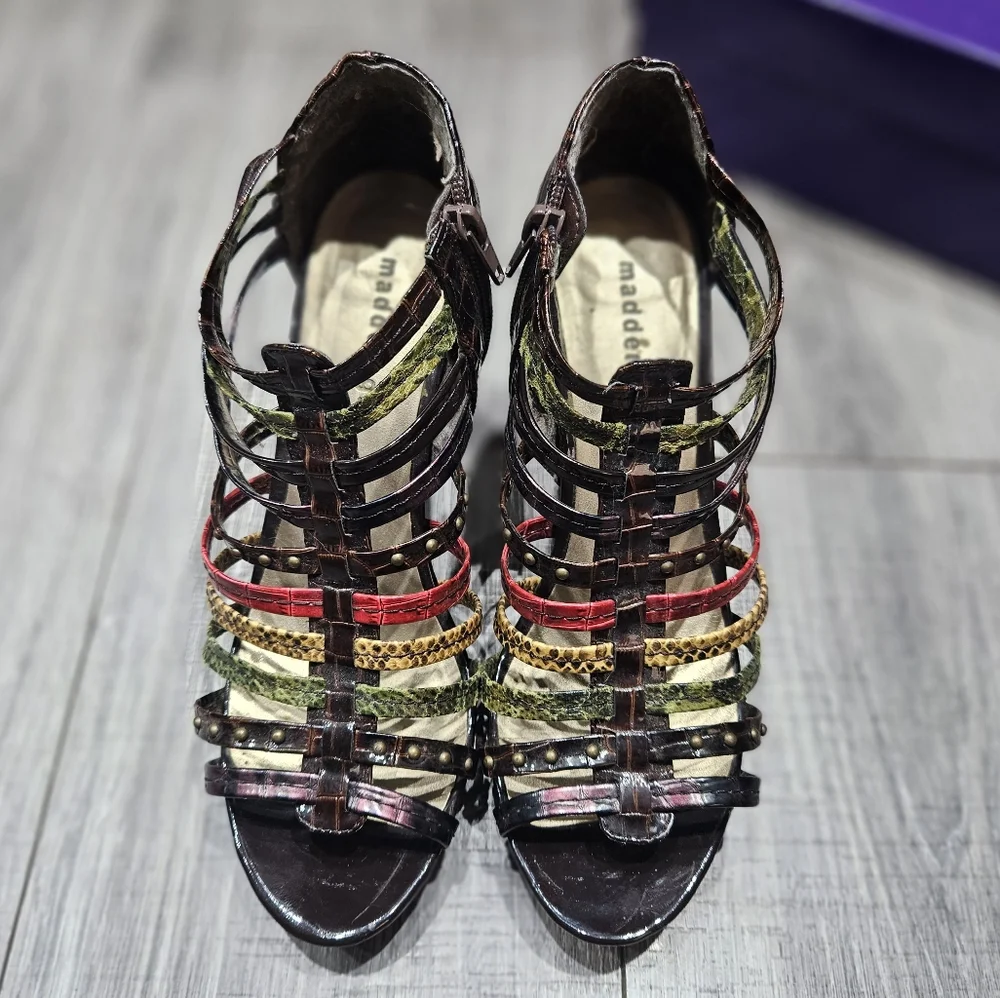 Madden Girl womens kickoff open-toe platform high-heeled Strappy Shoes 9 - Picture 1 of 7
